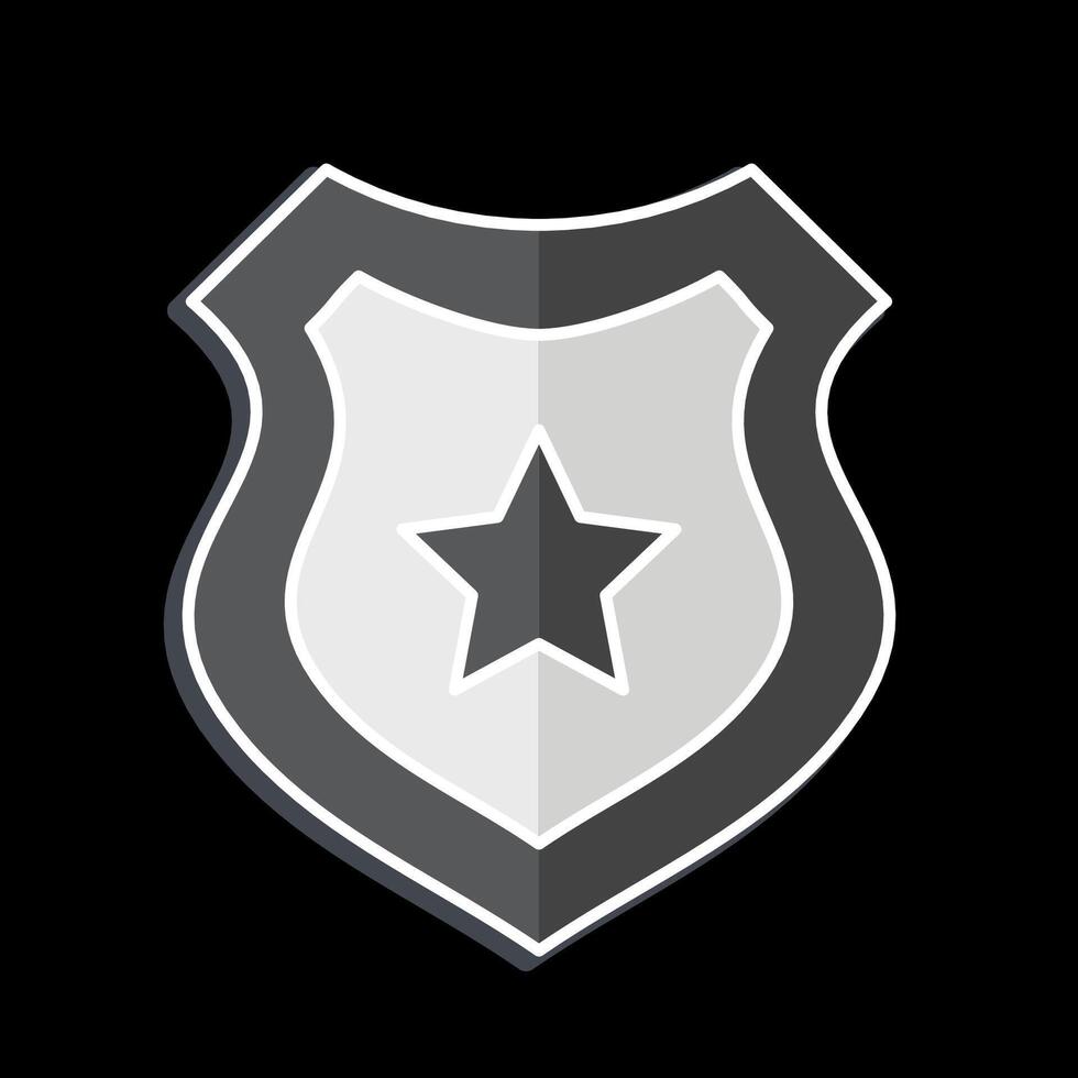 Icon Protection Shield. related to Military And Army symbol. glossy style. simple design illustration vector