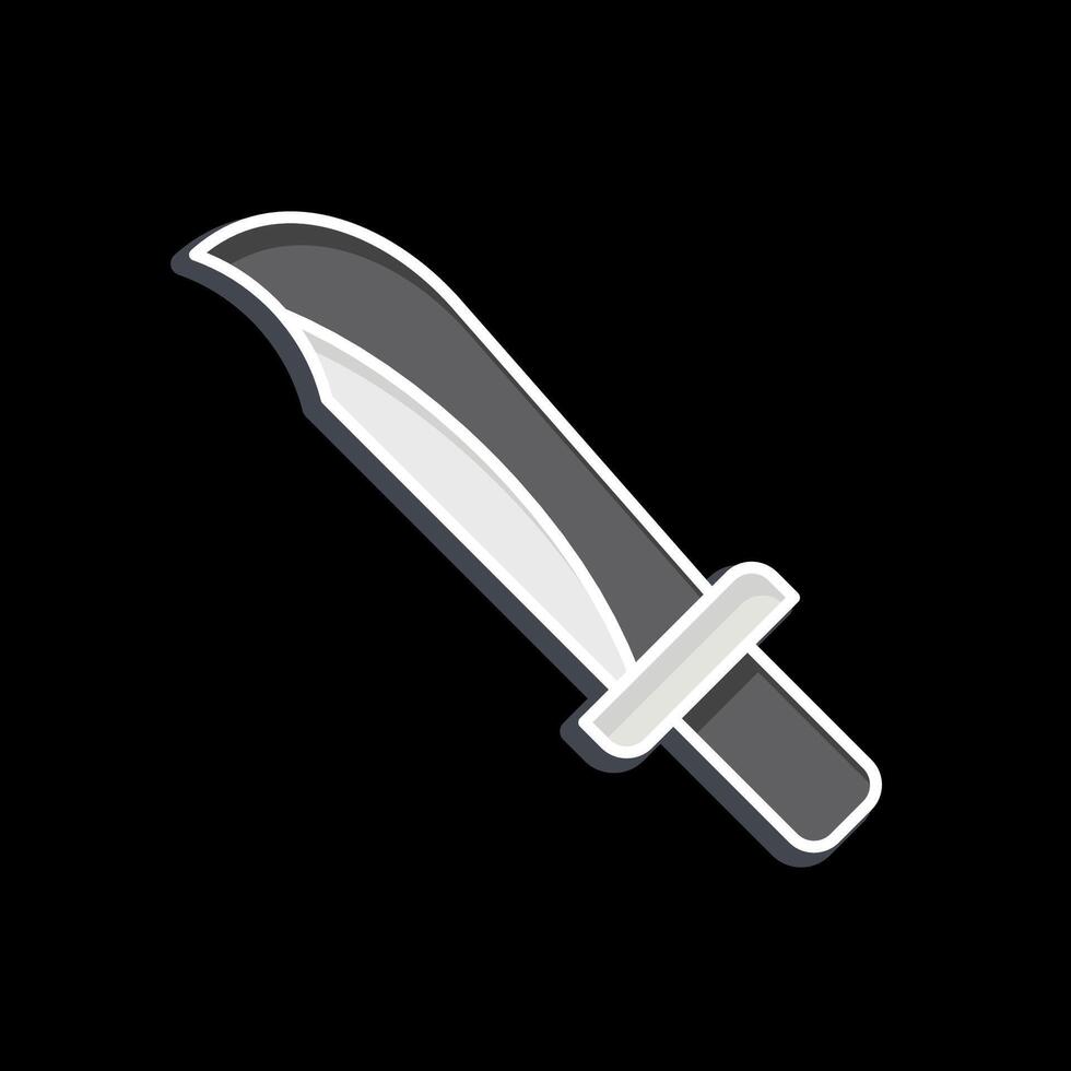icono cuchillo. relacionado a militar y Ejército símbolo. lustroso estilo. sencillo diseño ilustración vector