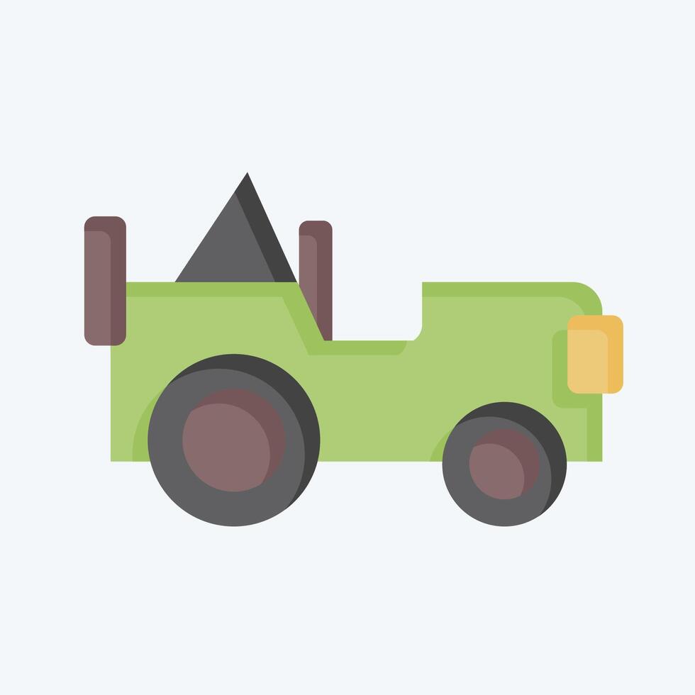 Icon Army Jeep. related to Military And Army symbol. flat style. simple design illustration vector