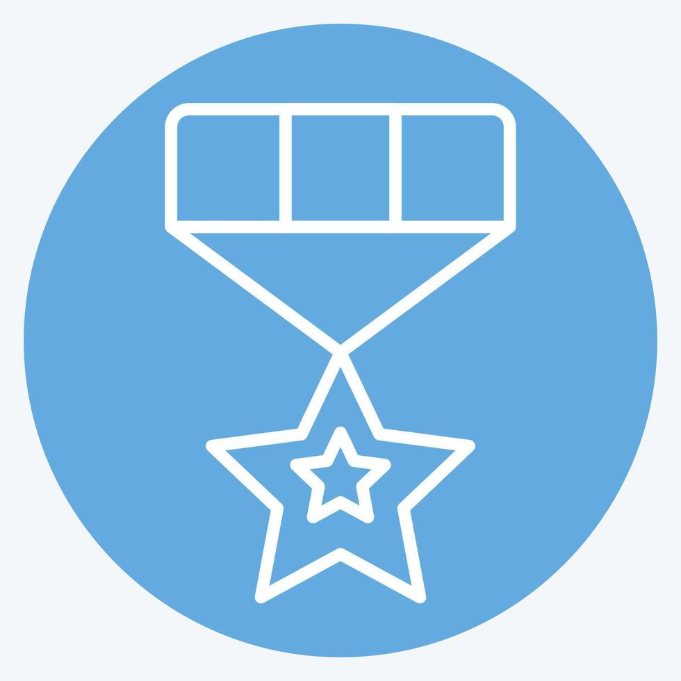Icon Rank Badge. related to Military And Army symbol. blue eyes style. simple design illustration vector