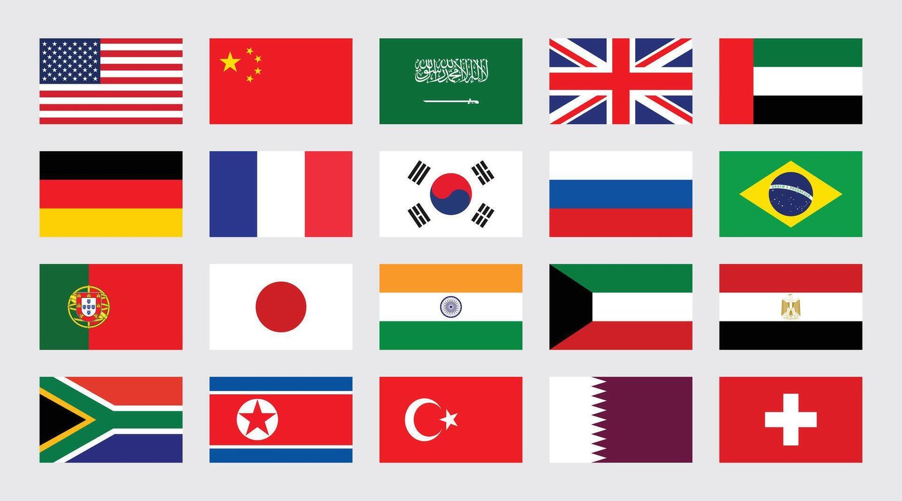 National flags collection vector