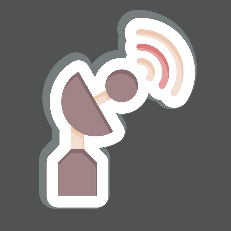 Sticker Satellite Dish. related to Military And Army symbol. simple design illustration vector