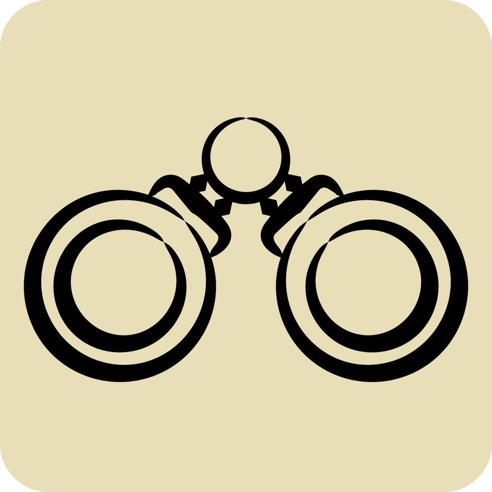 Icon Binocular. related to Military And Army symbol. hand drawn style. simple design illustration vector