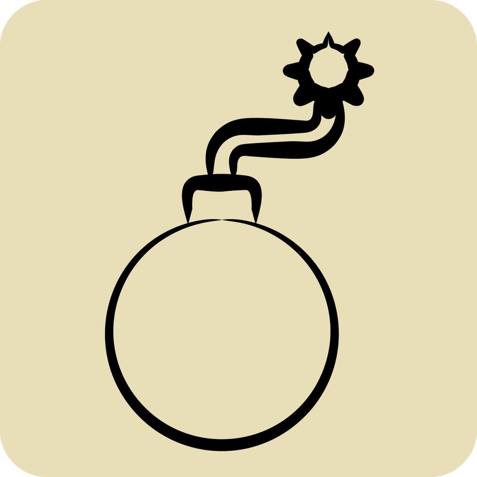 Icon Bomb. related to Military And Army symbol. hand drawn style. simple design illustration vector