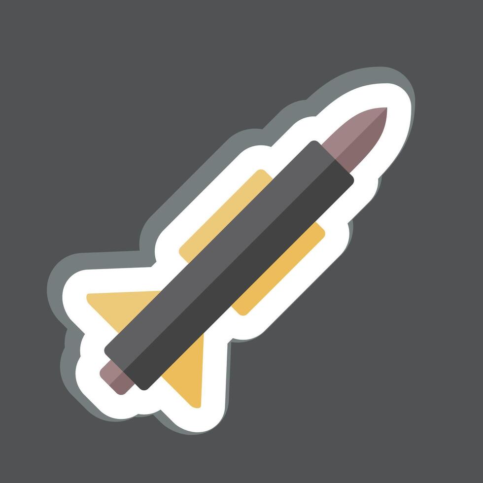 Sticker Missile. related to Military And Army symbol. simple design illustration vector