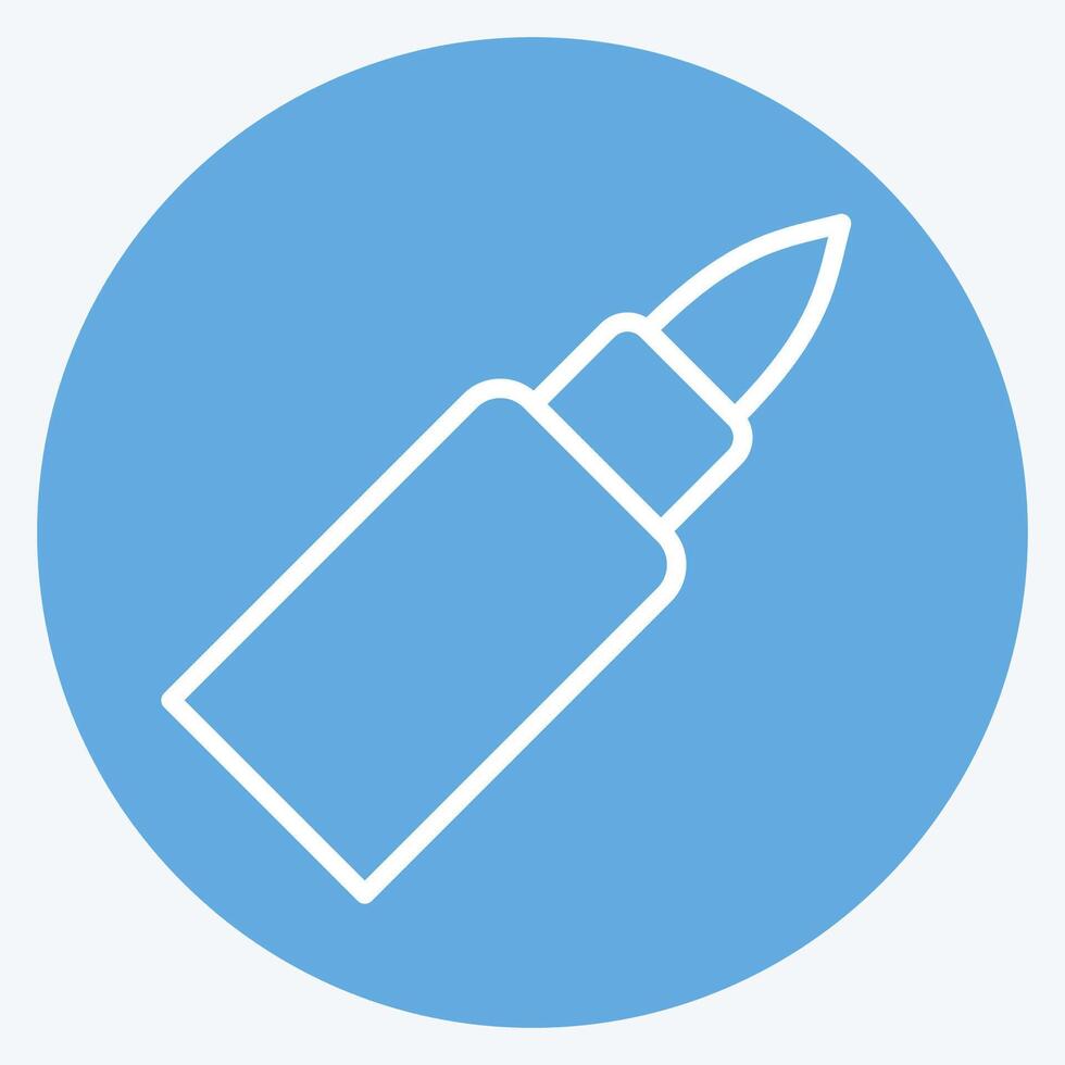 Icon Bullet. related to Military And Army symbol. blue eyes style. simple design illustration vector