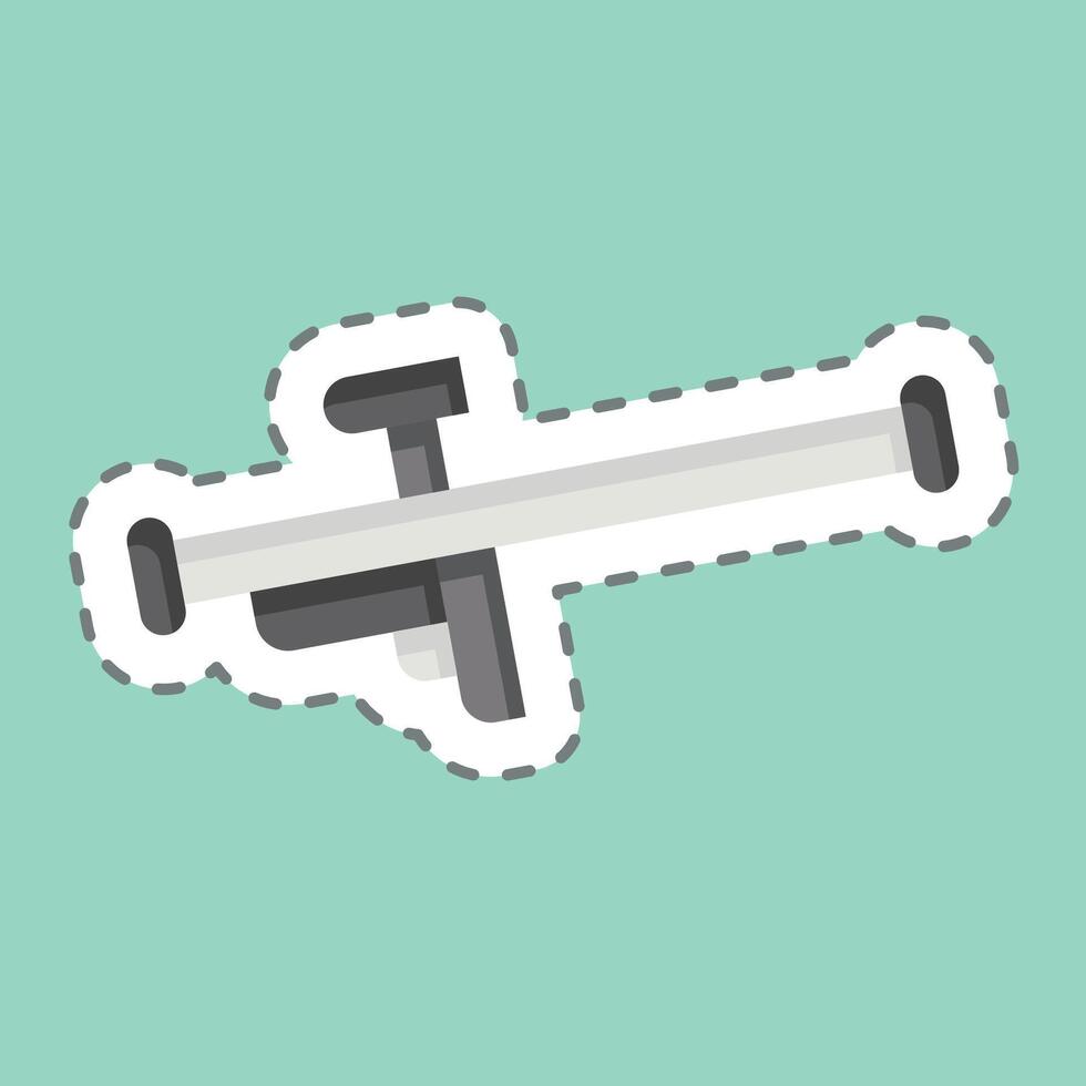 Sticker line cut Weapon. related to Military And Army symbol. simple design illustration vector