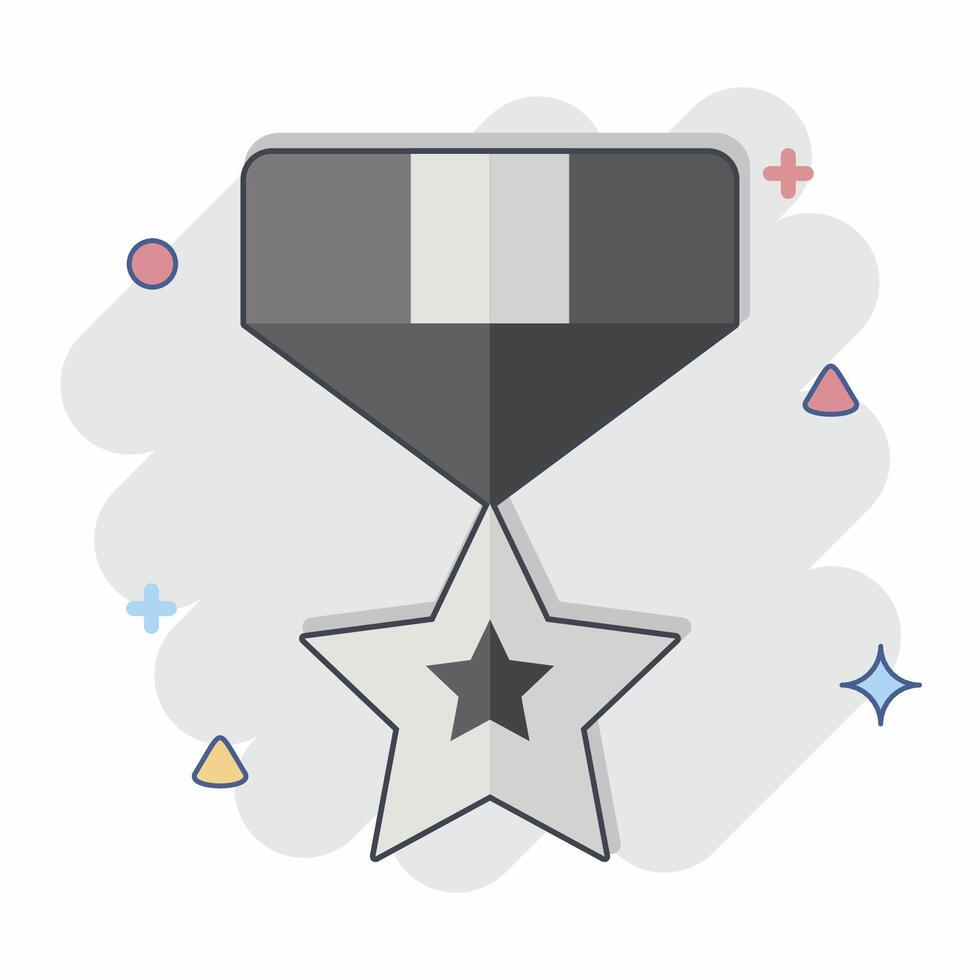 Icon Rank Badge. related to Military And Army symbol. comic style. simple design illustration vector