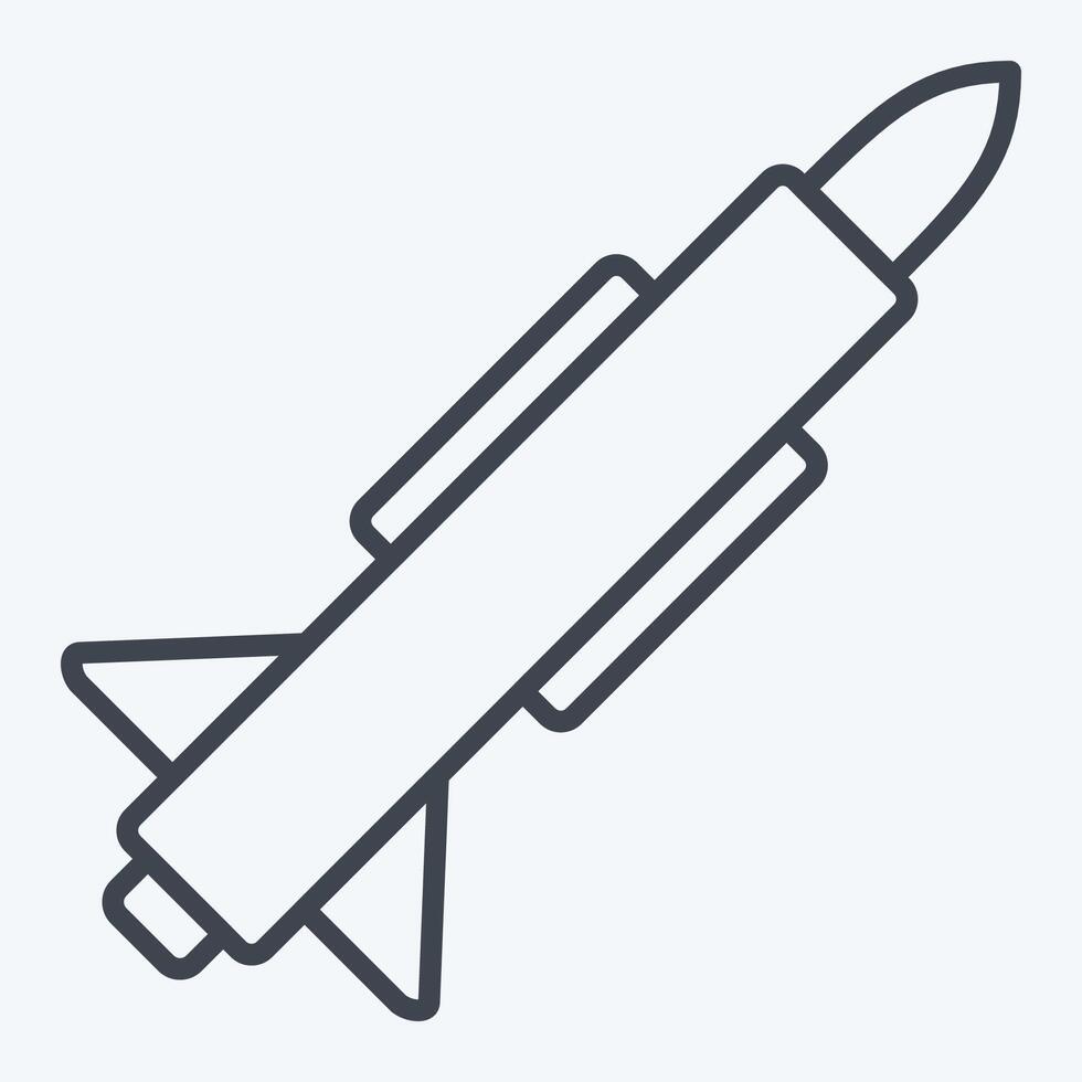 icono misil. relacionado a militar y Ejército símbolo. línea estilo. sencillo diseño ilustración vector