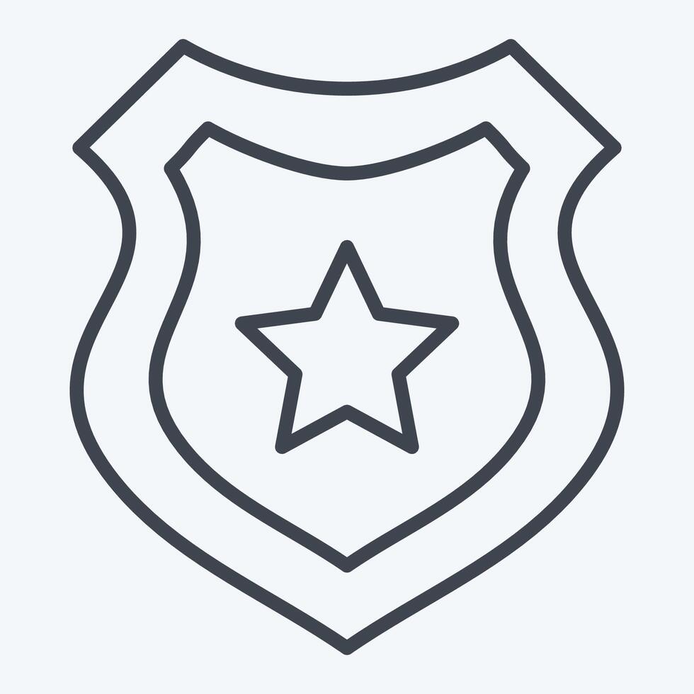 Icon Protection Shield. related to Military And Army symbol. line style. simple design illustration vector