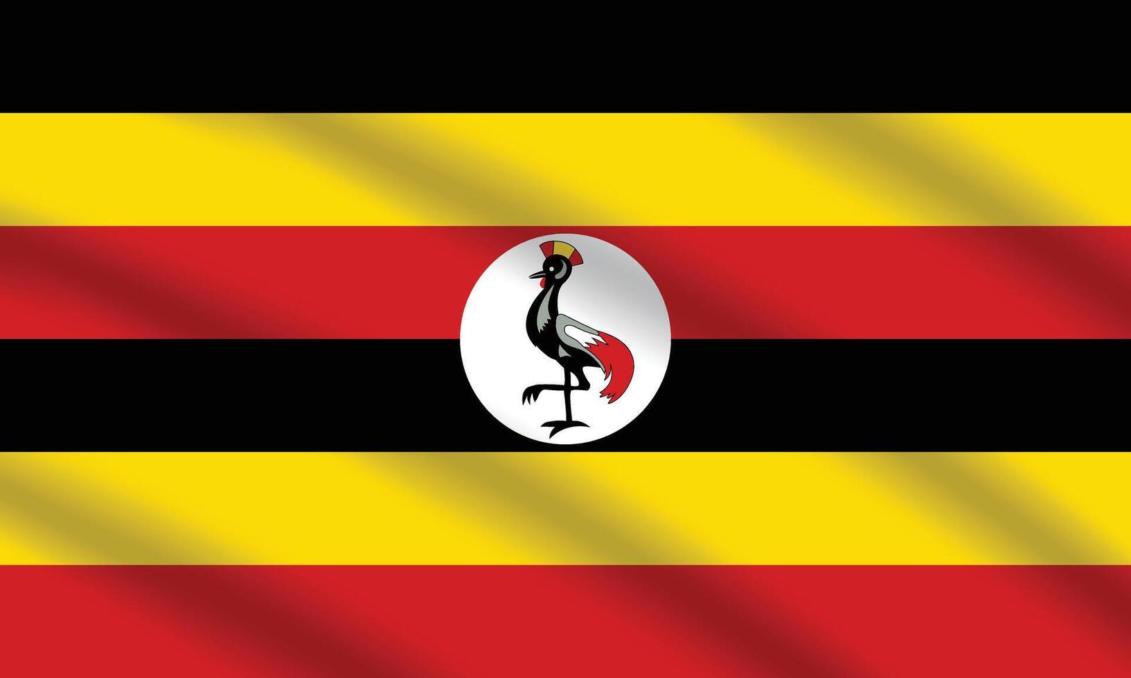 Flat Illustration of Uganda flag. Uganda national flag design. Uganda Wave flag. vector