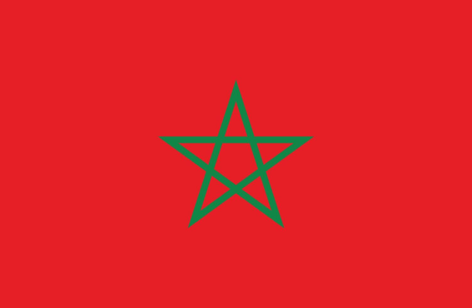 Flat Illustration of Morocco national flag. Morocco flag design. vector