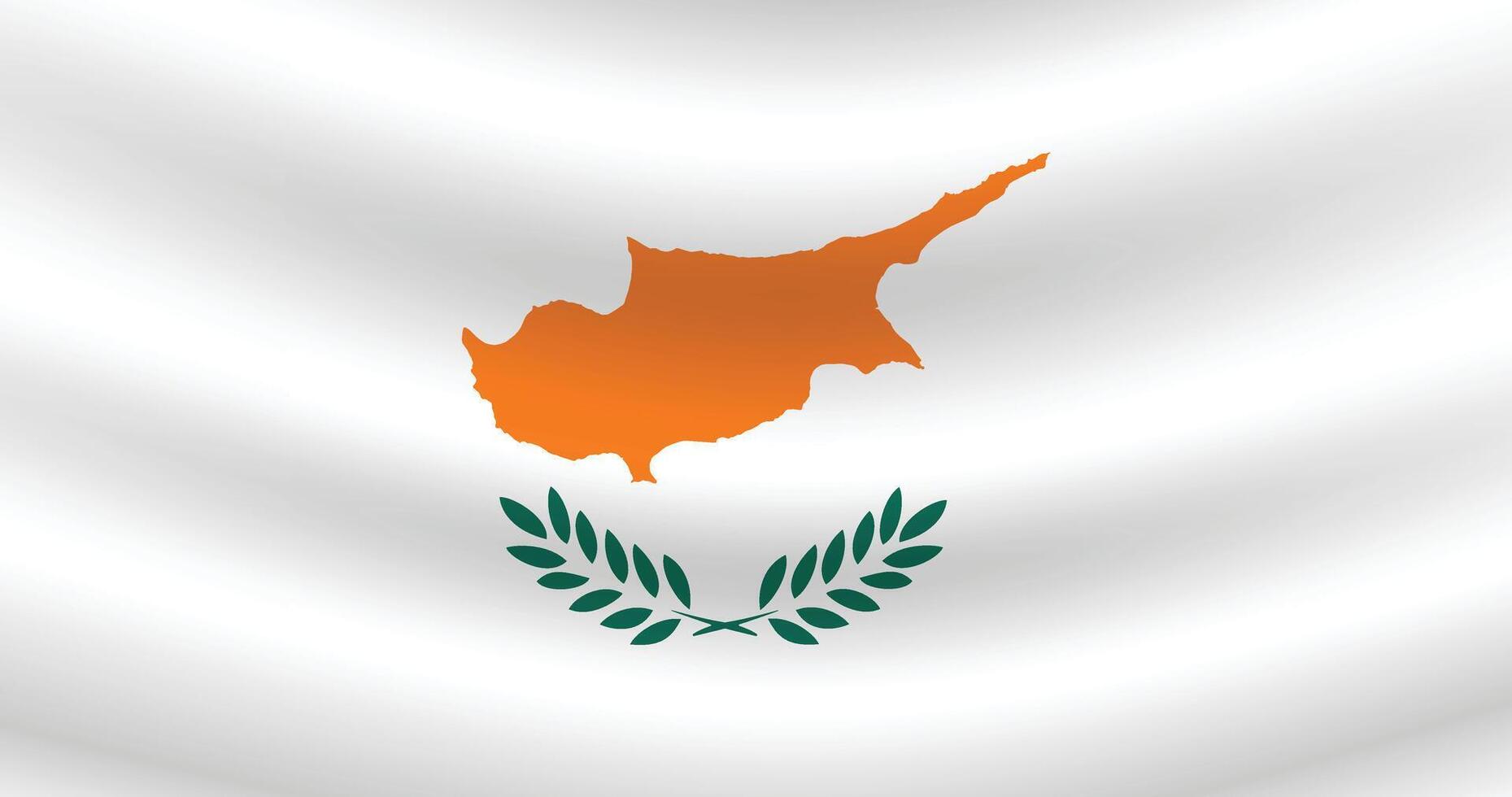 Flat Illustration of Cyprus national flag. Cyprus flag design. Cyprus Wave flag. vector