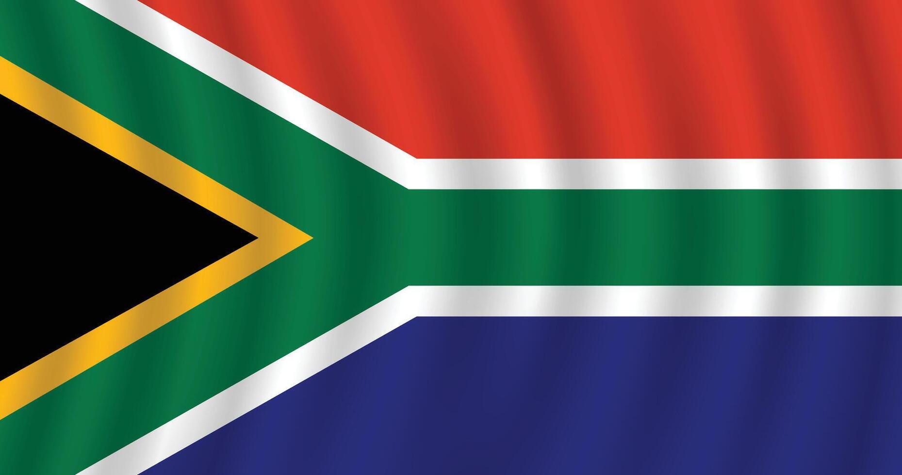 Flat Illustration of the South Africa flag. South Africa national flag design. South Africa Wave flag. vector
