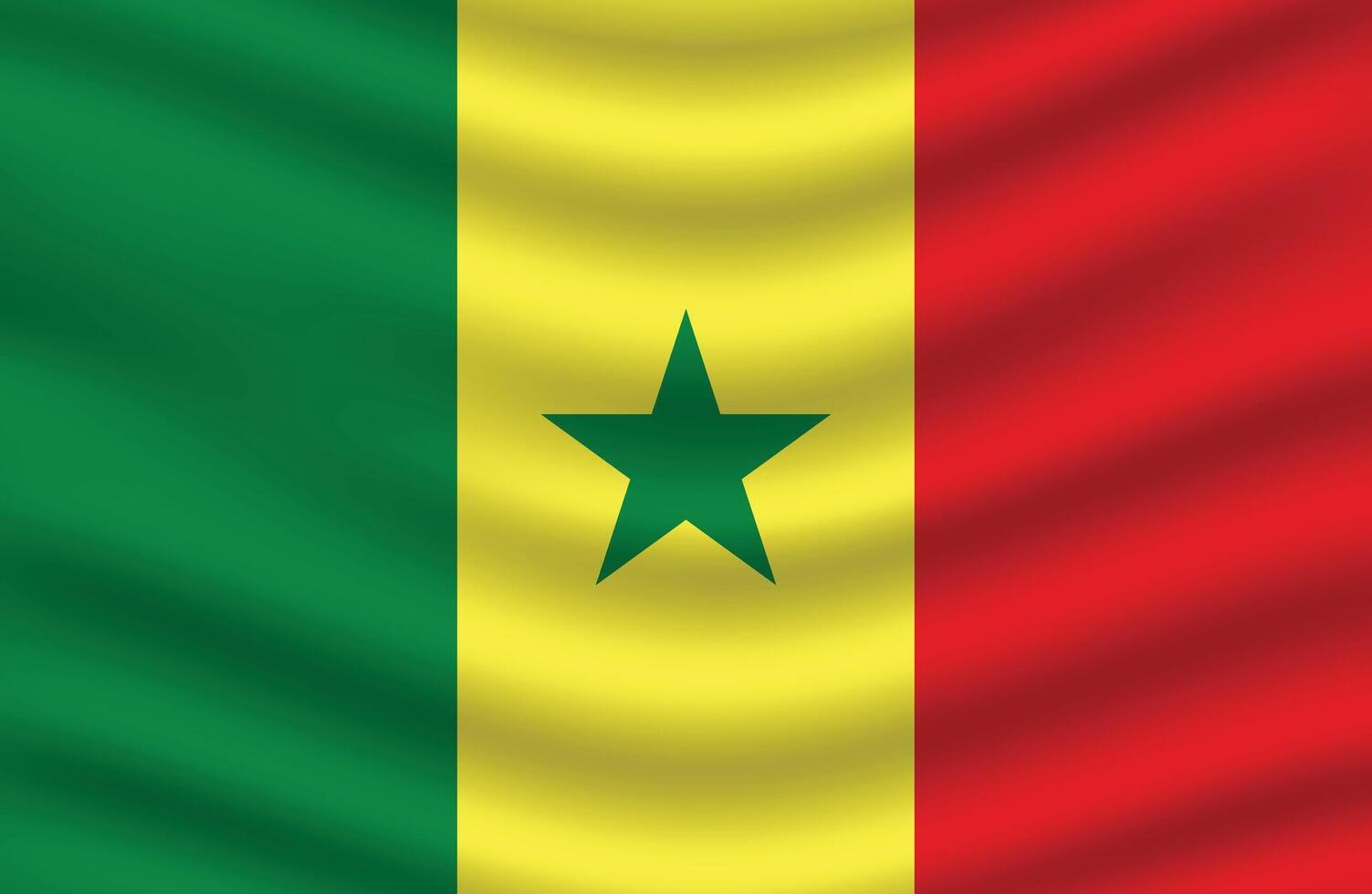 Flat Illustration of Senegal national flag. Senegal flag design. Senegal Wave flag. vector