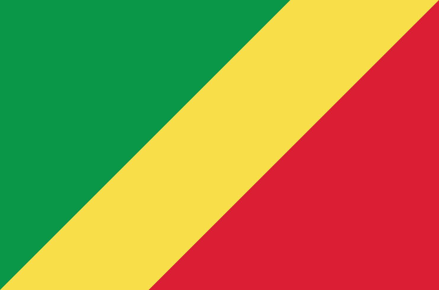 Flat Illustration of the Republic of the Congo national flag. Republic of the Congo flag design. vector