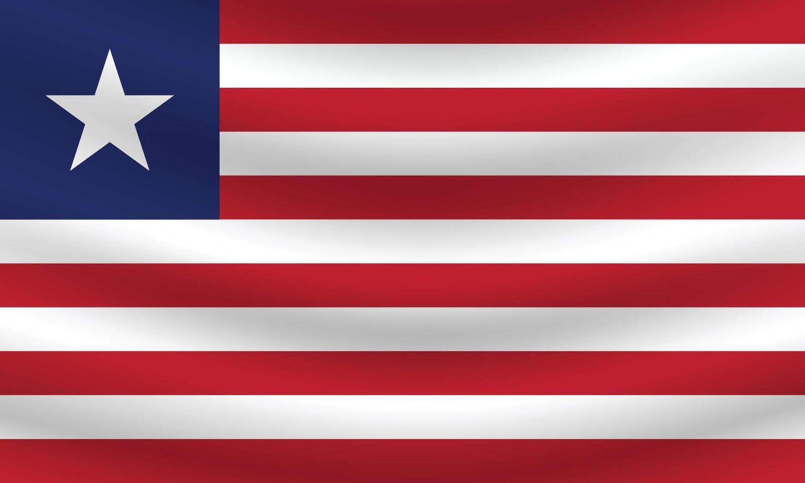 Flat Illustration of Liberia national flag. Liberia flag design. Liberia Wave flag. vector