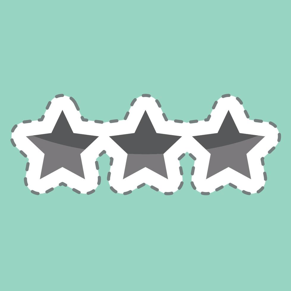 Sticker line cut Star Rank. related to Military And Army symbol. simple design illustration vector