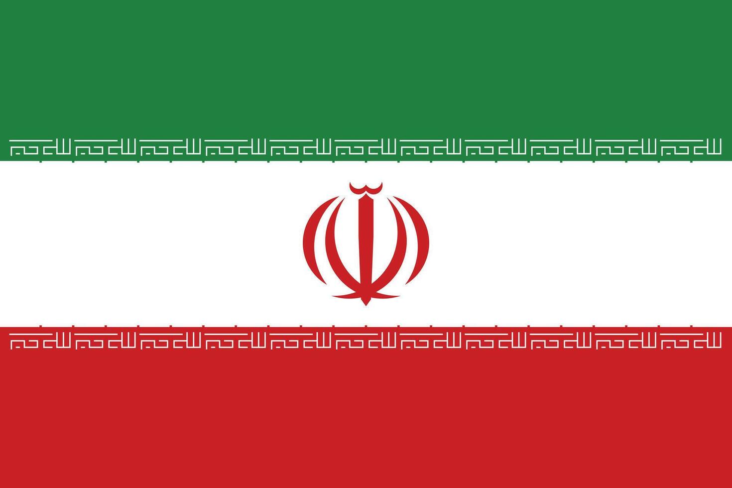 Flat Illustration of the Iran national flag. Iran flag design. vector