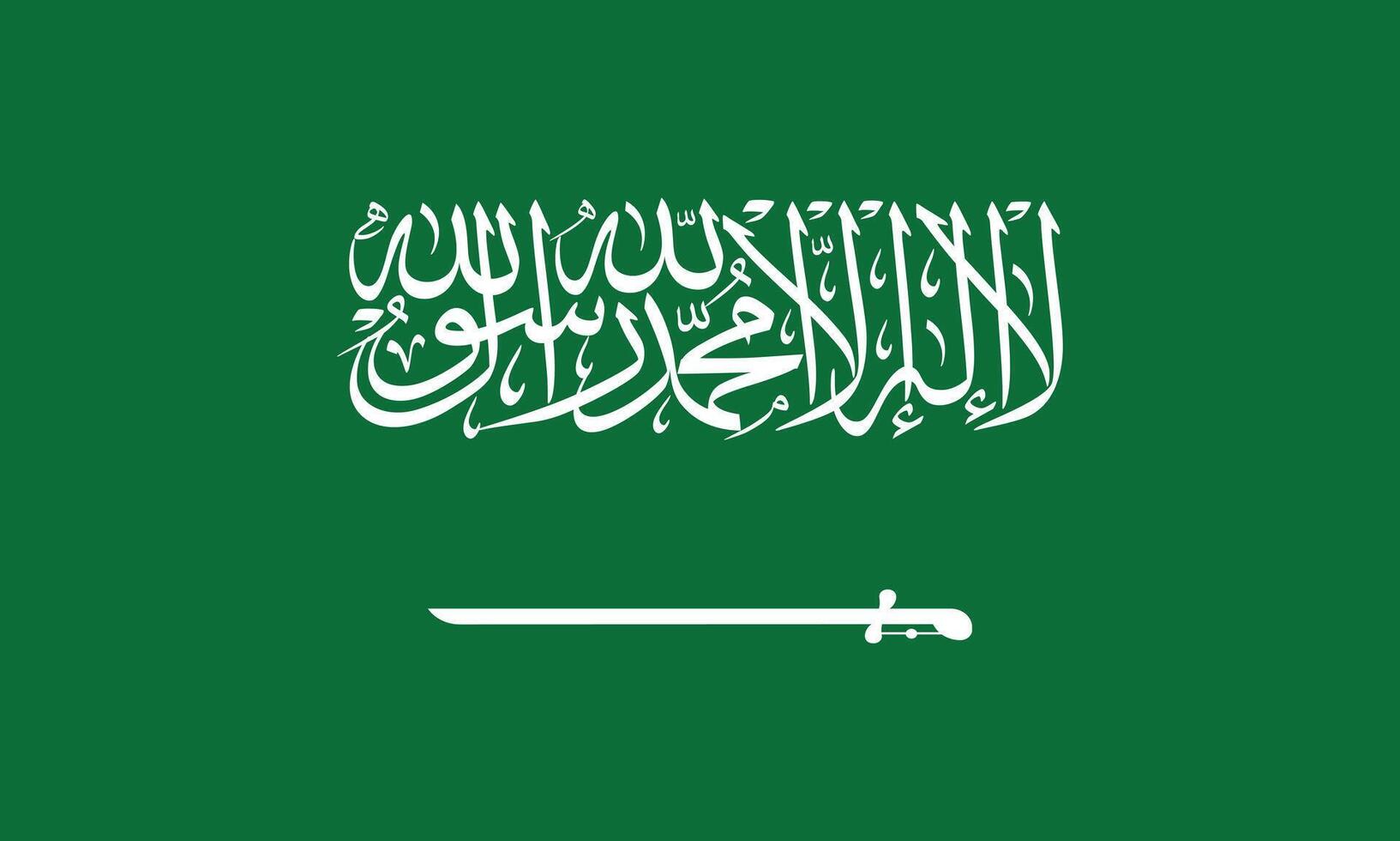 Flat Illustration of the Saudi Arabia flag. Saudi Arabia national national flag design. vector