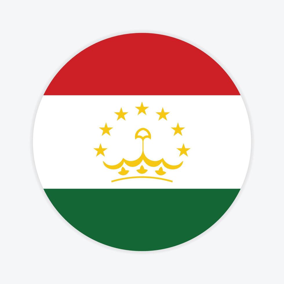 Tajikistan national flag vector icon design. Tajikistan circle flag. Round of Tajikistan flag.