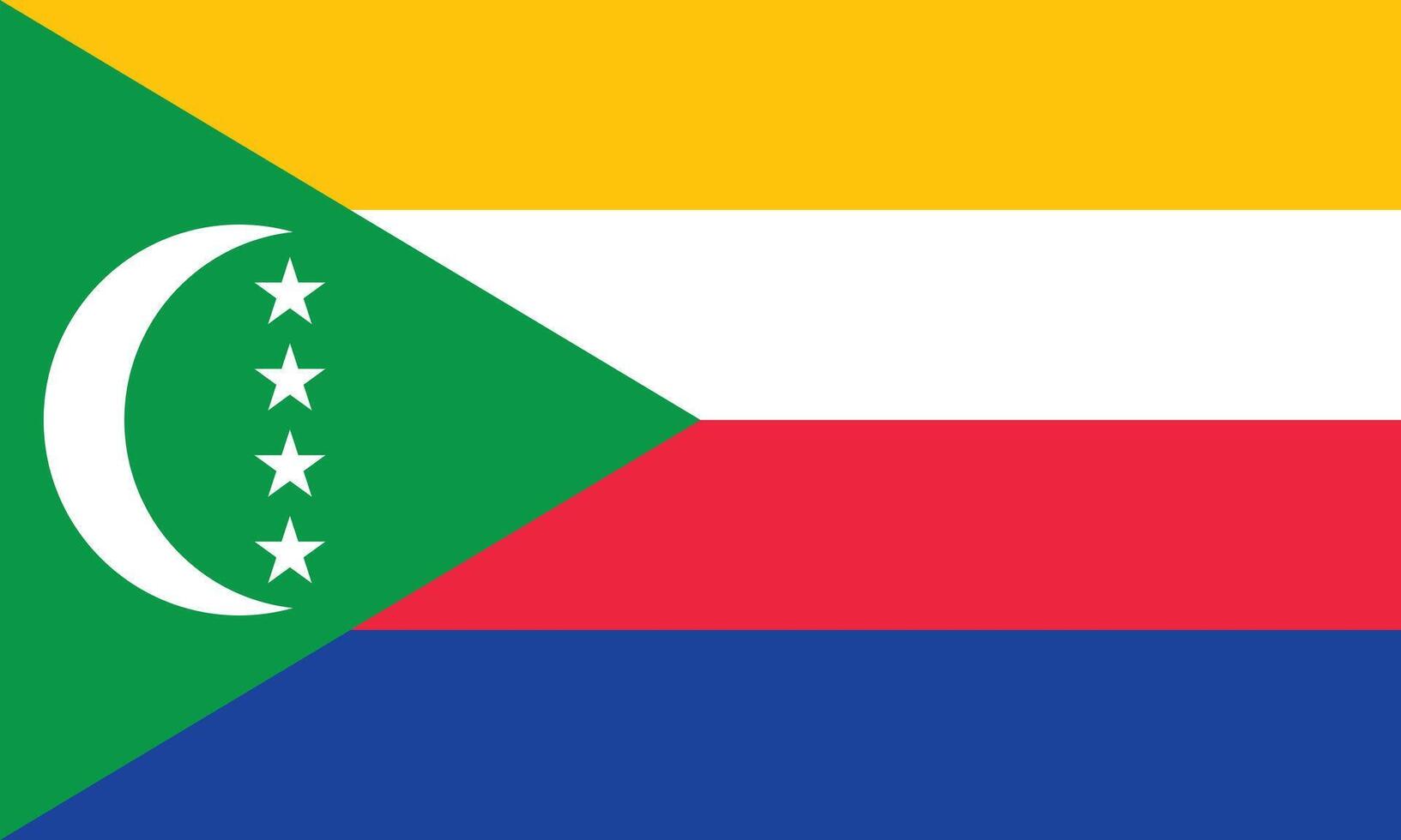 Flat Illustration of Comoros national flag. Comoros flag design. vector