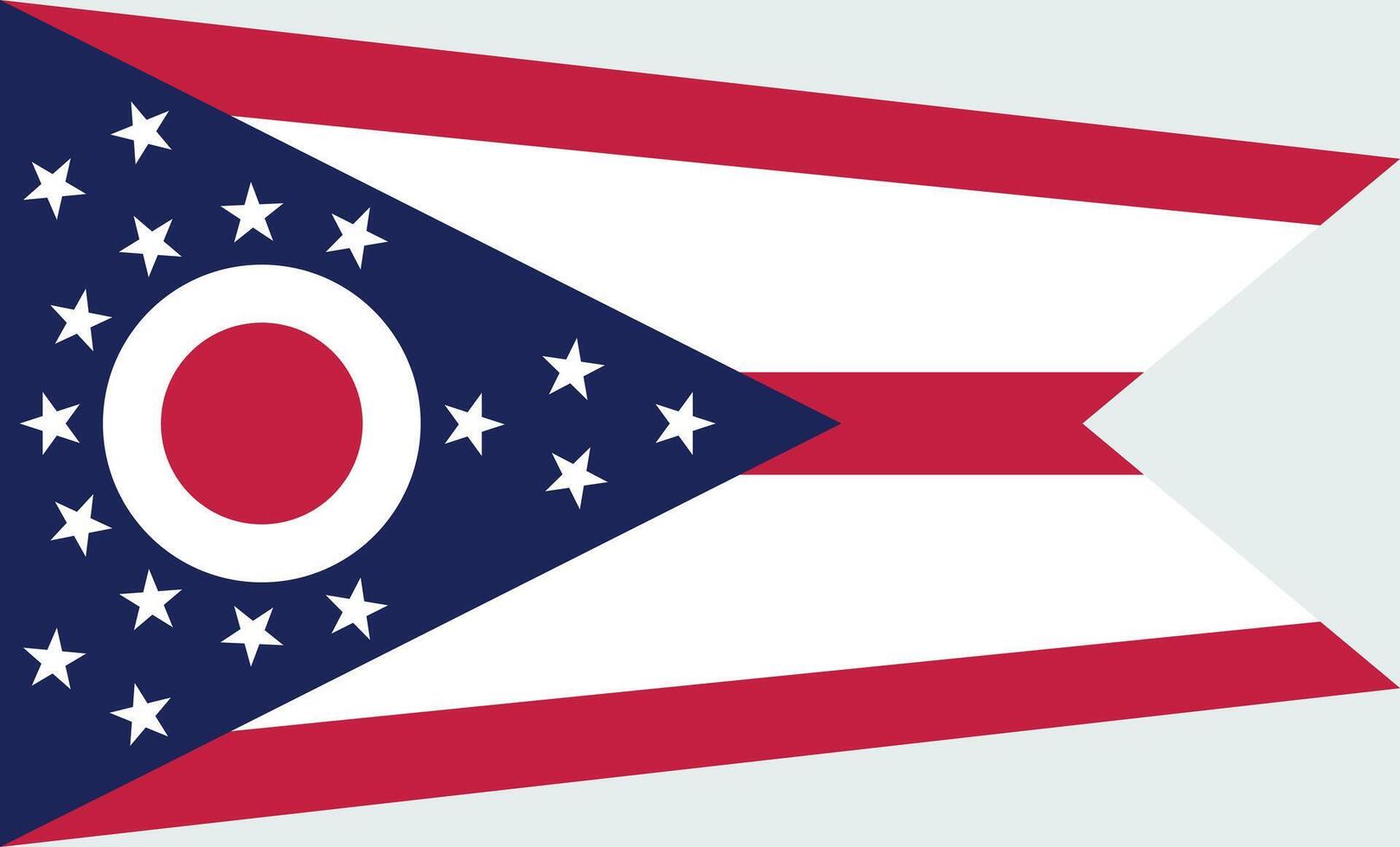 Flat Illustration of Ohio State flag. Ohio flag design. vector