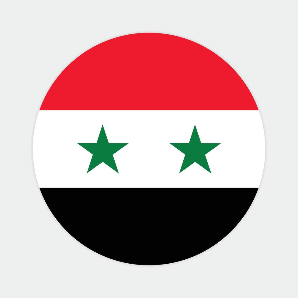 Syria flag vector icon design. Syria circle flag. Round of Syria flag.