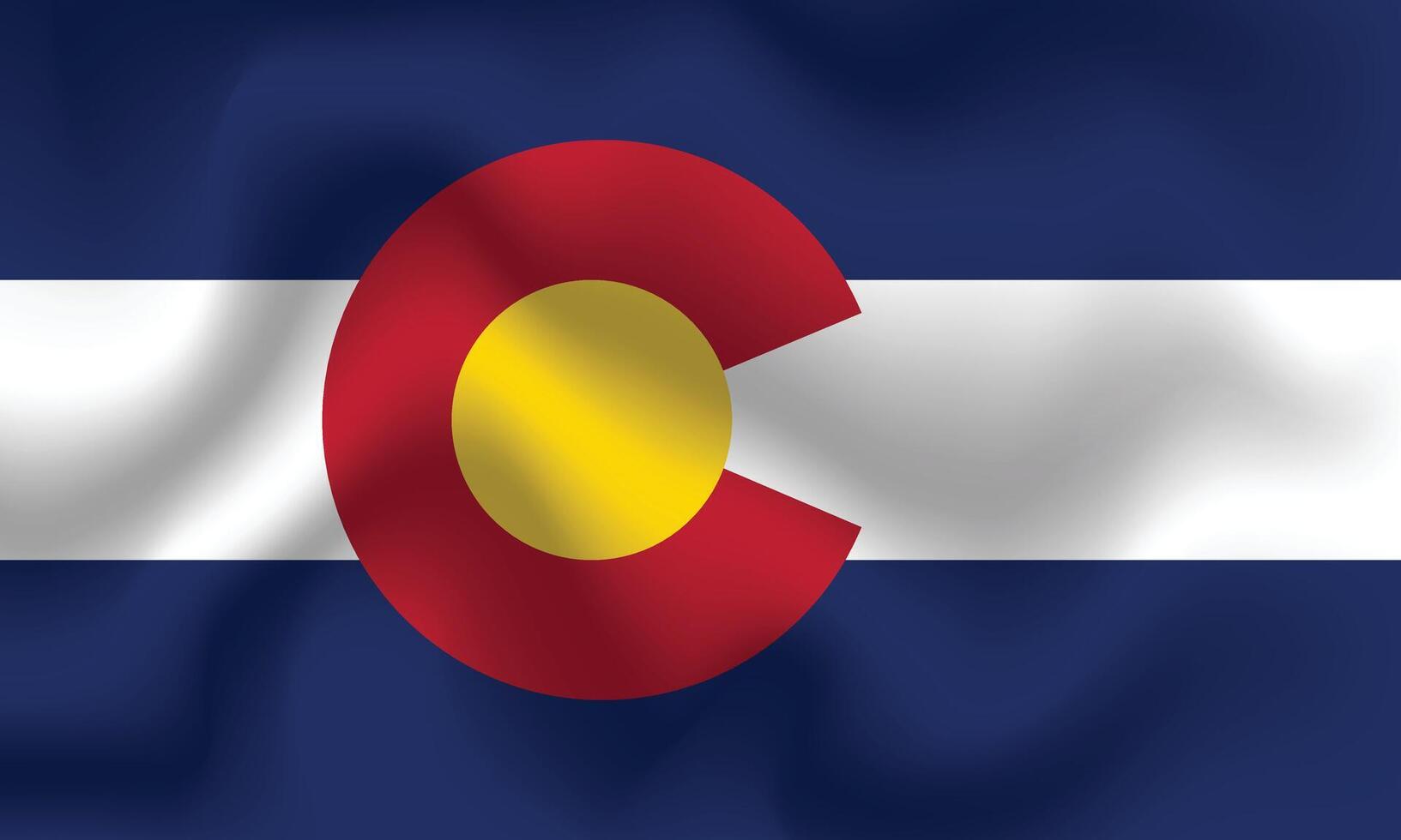 Flat Illustration of Colorado state flag. Colorado flag design. Colorado wave flag. vector