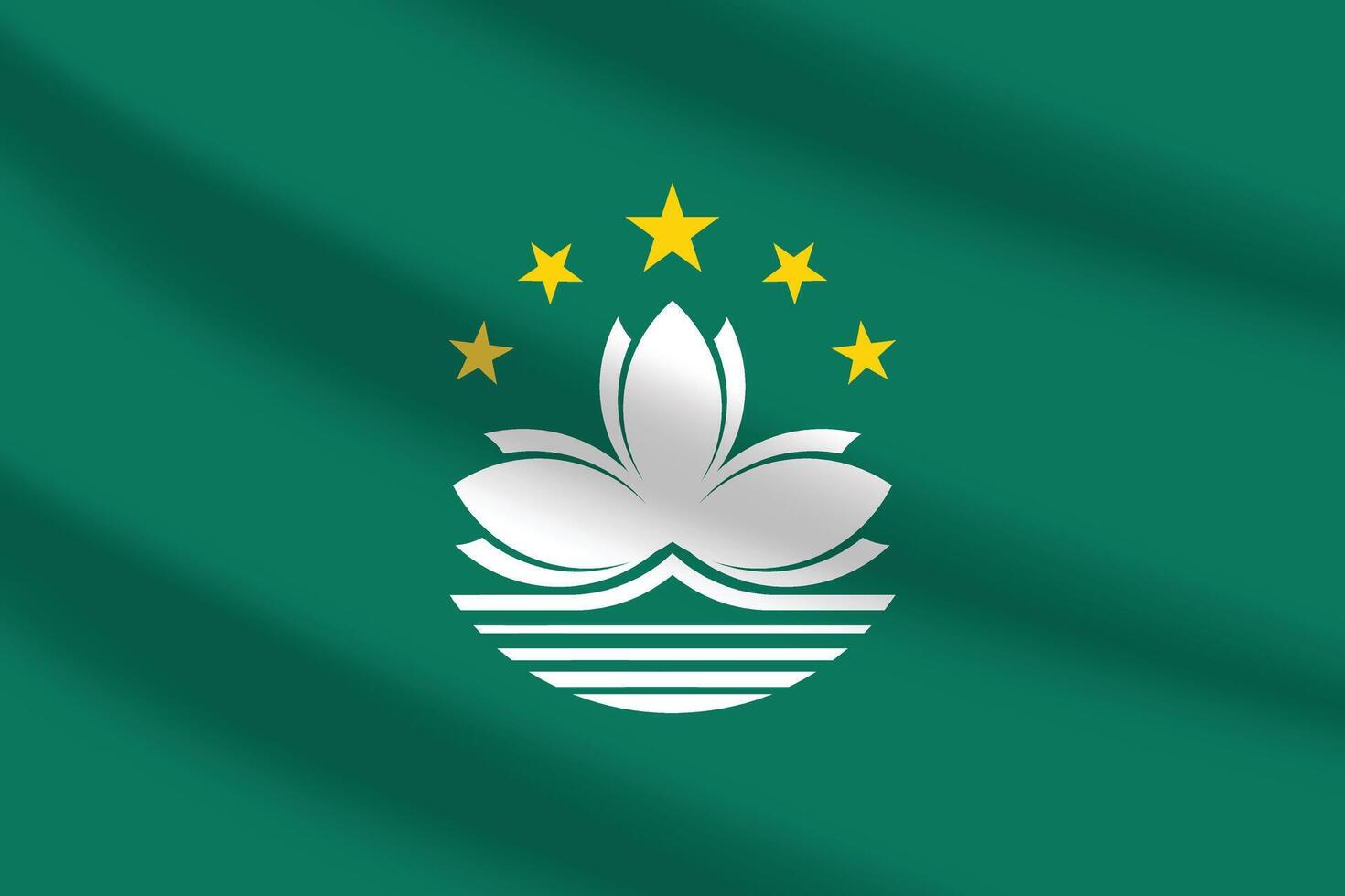Flat Illustration of Macau flag. Macau national flag design. Macau wave flag. vector