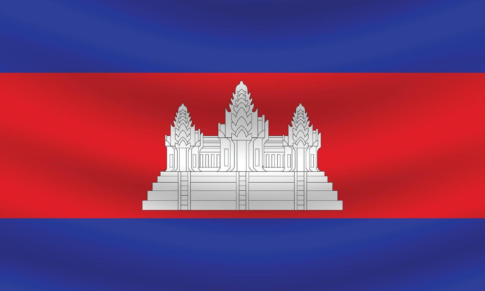 plano ilustración de el camboyano bandera. Camboya nacional bandera diseño. Camboya ola bandera. vector