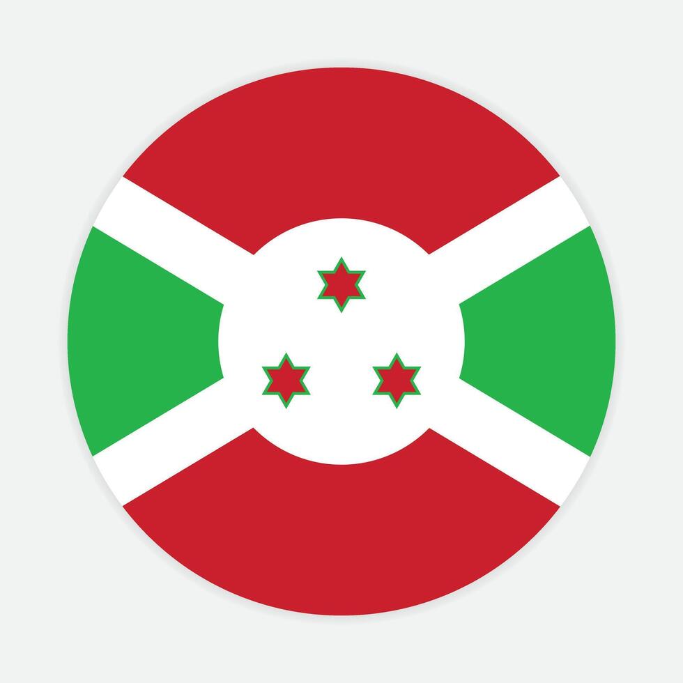 Burundi national flag vector icon design. Burundi circle flag. Round of Burundi flag.