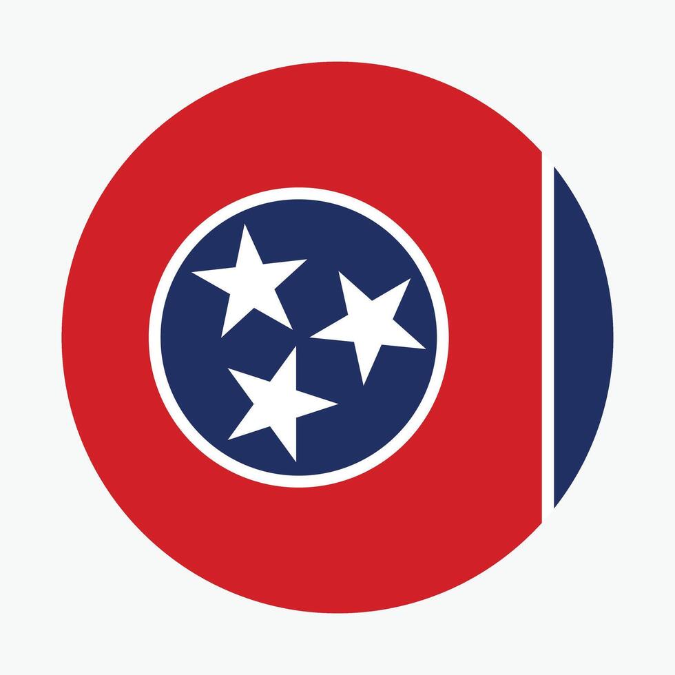 Tennessee flag vector icon design. Tennessee circle flag. Round of Tennessee flag.