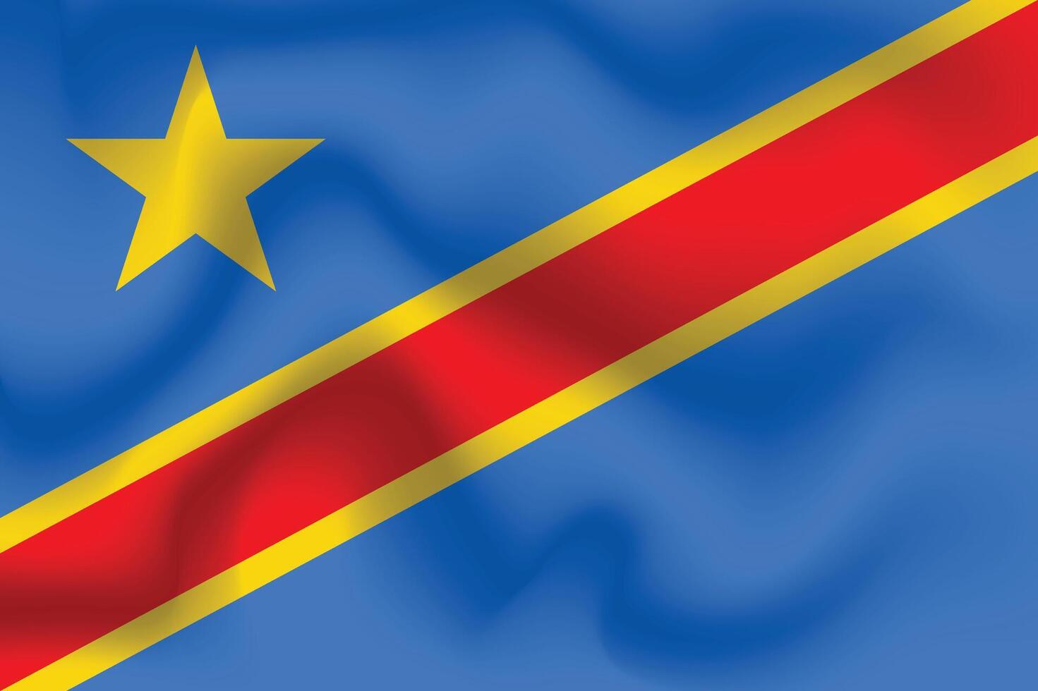 Flat Illustration of the Democratic Republic of Congo flag. Democratic Republic of Congo national flag design. Democratic Republic of Congo Wave flag. vector