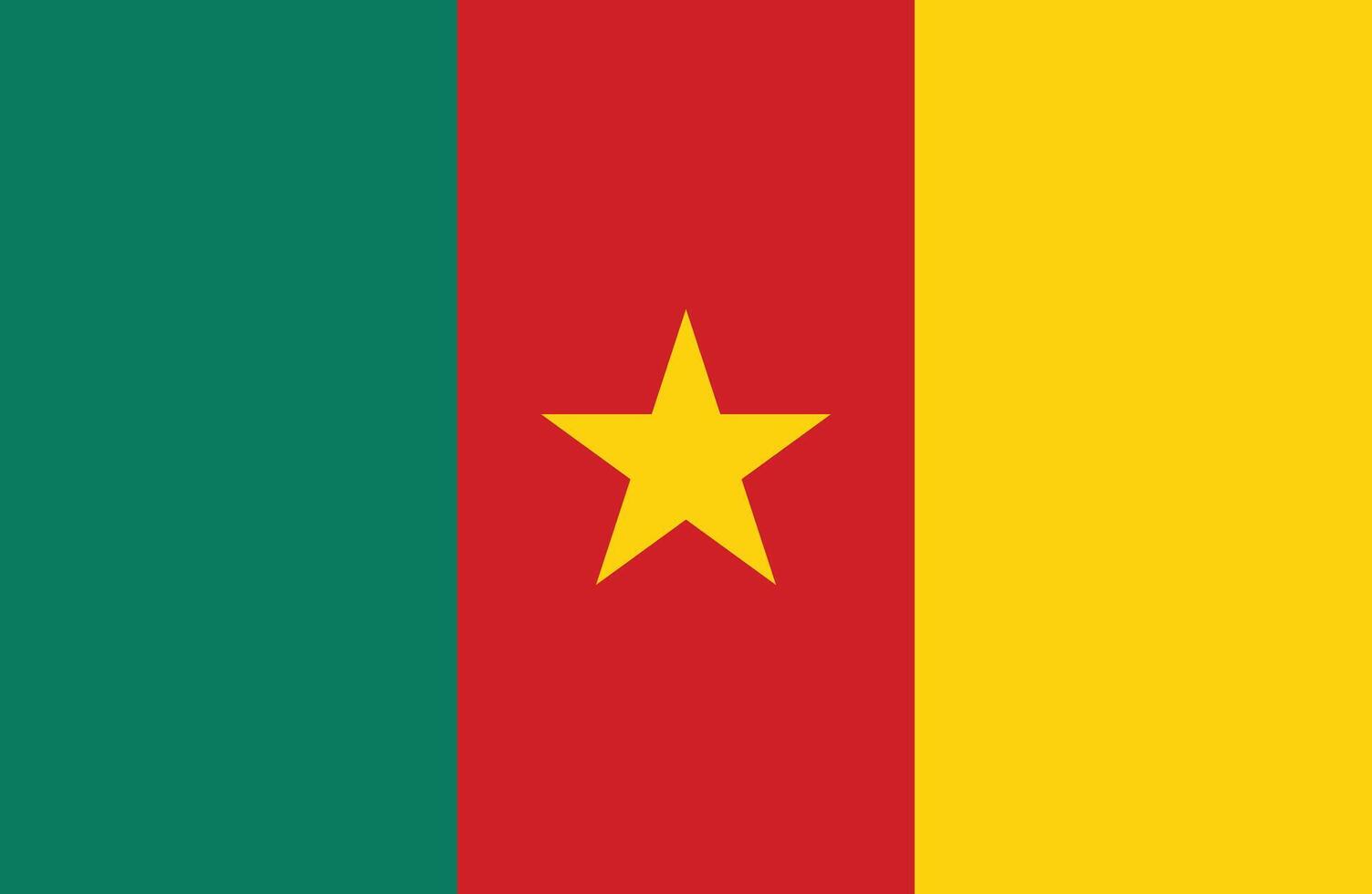 Flat Illustration of Cameroon national flag. Cameroon flag design. vector