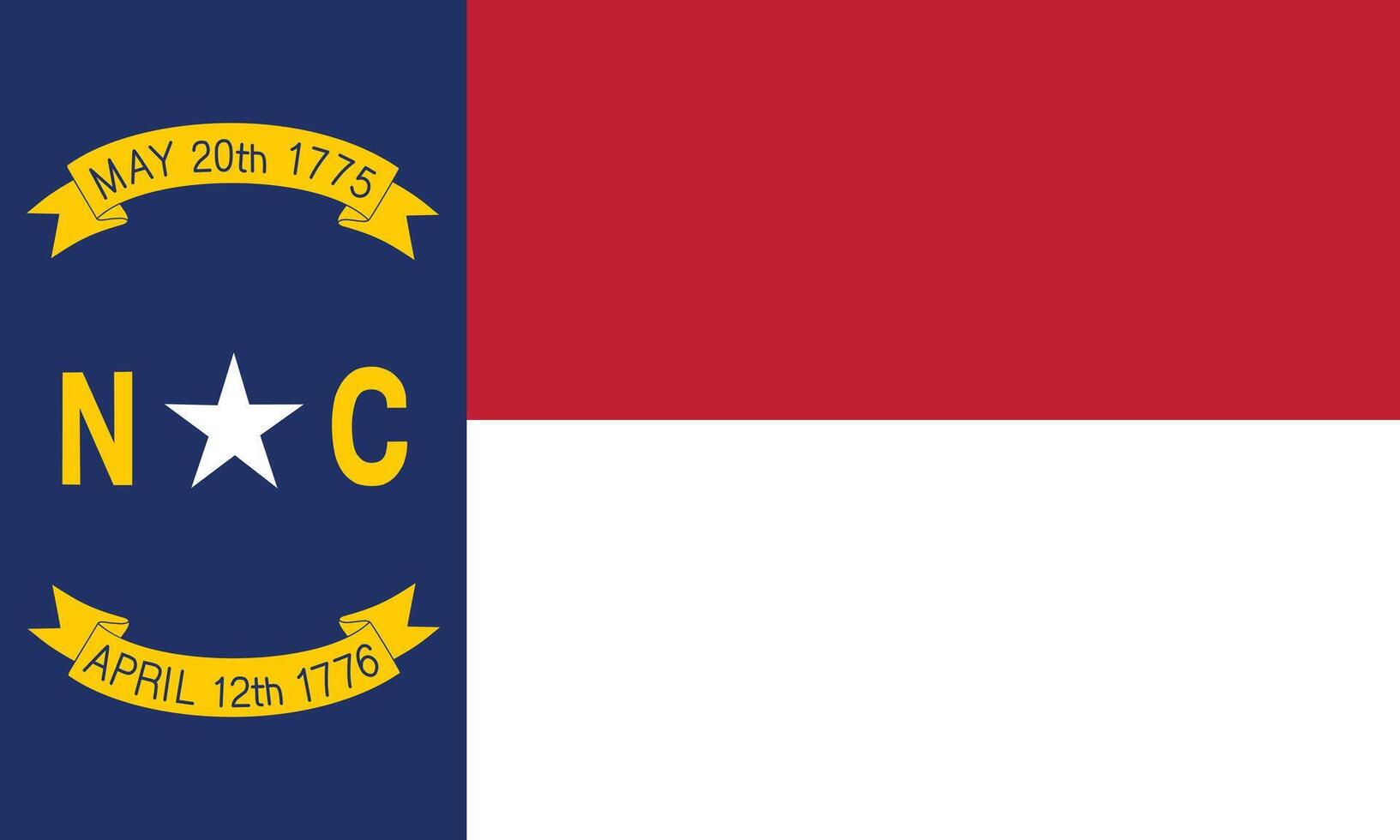 Flat Illustration of the North Carolina flag. North Carolina flag design. vector