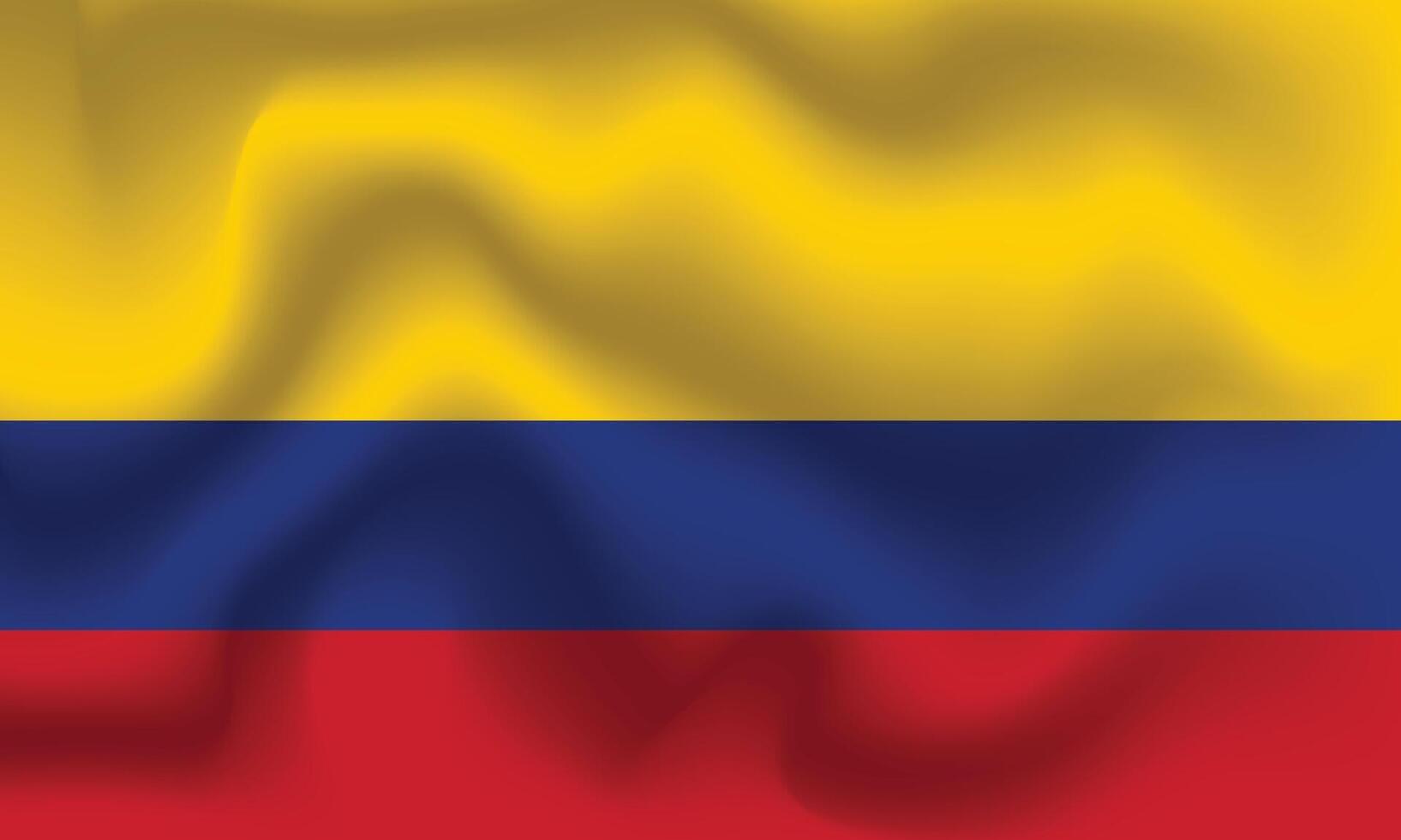 Flat Illustration of Colombia flag. Colombia national flag design. Colombia wave flag. vector