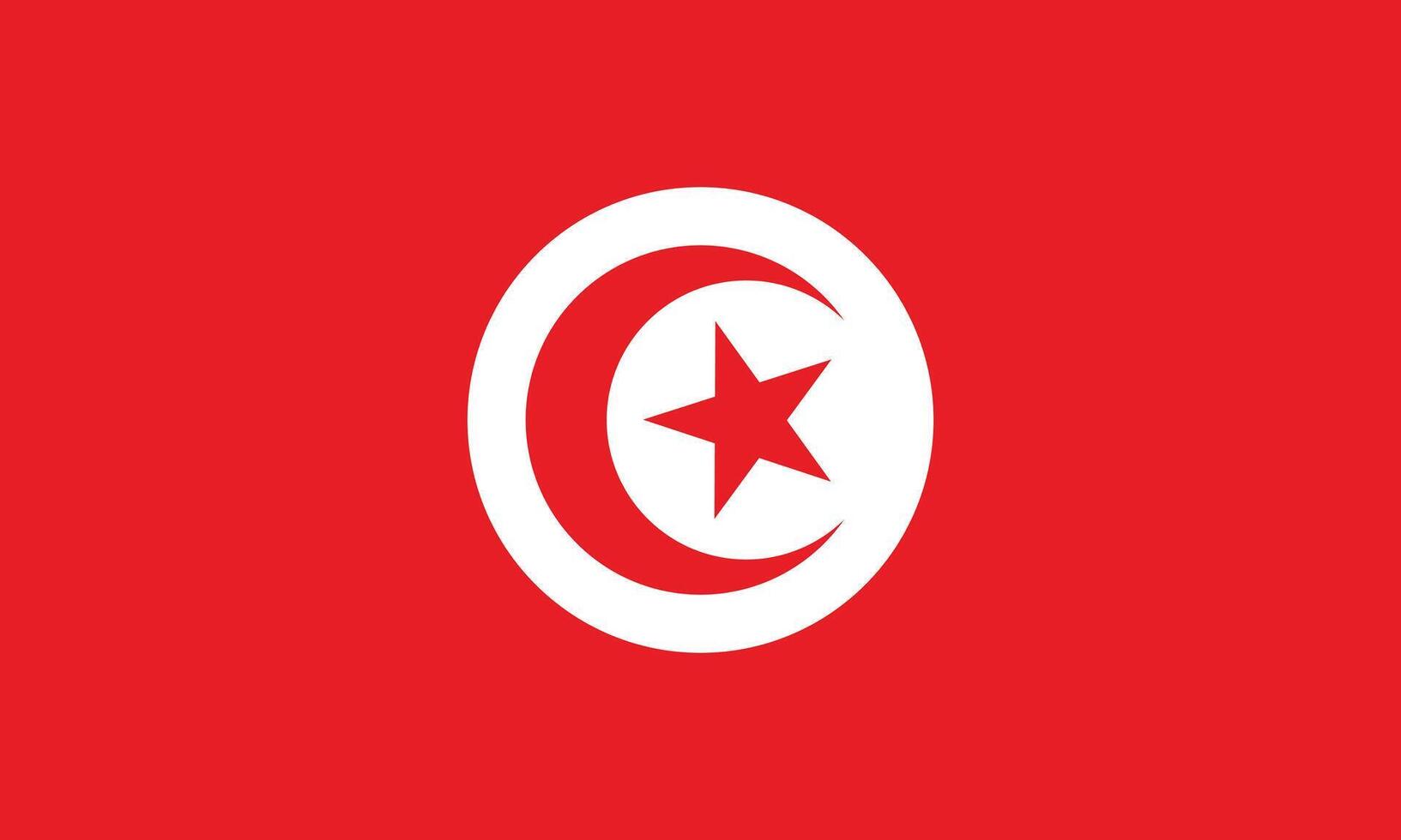 Flat Illustration of Tunisia national flag. Tunisia flag design. vector