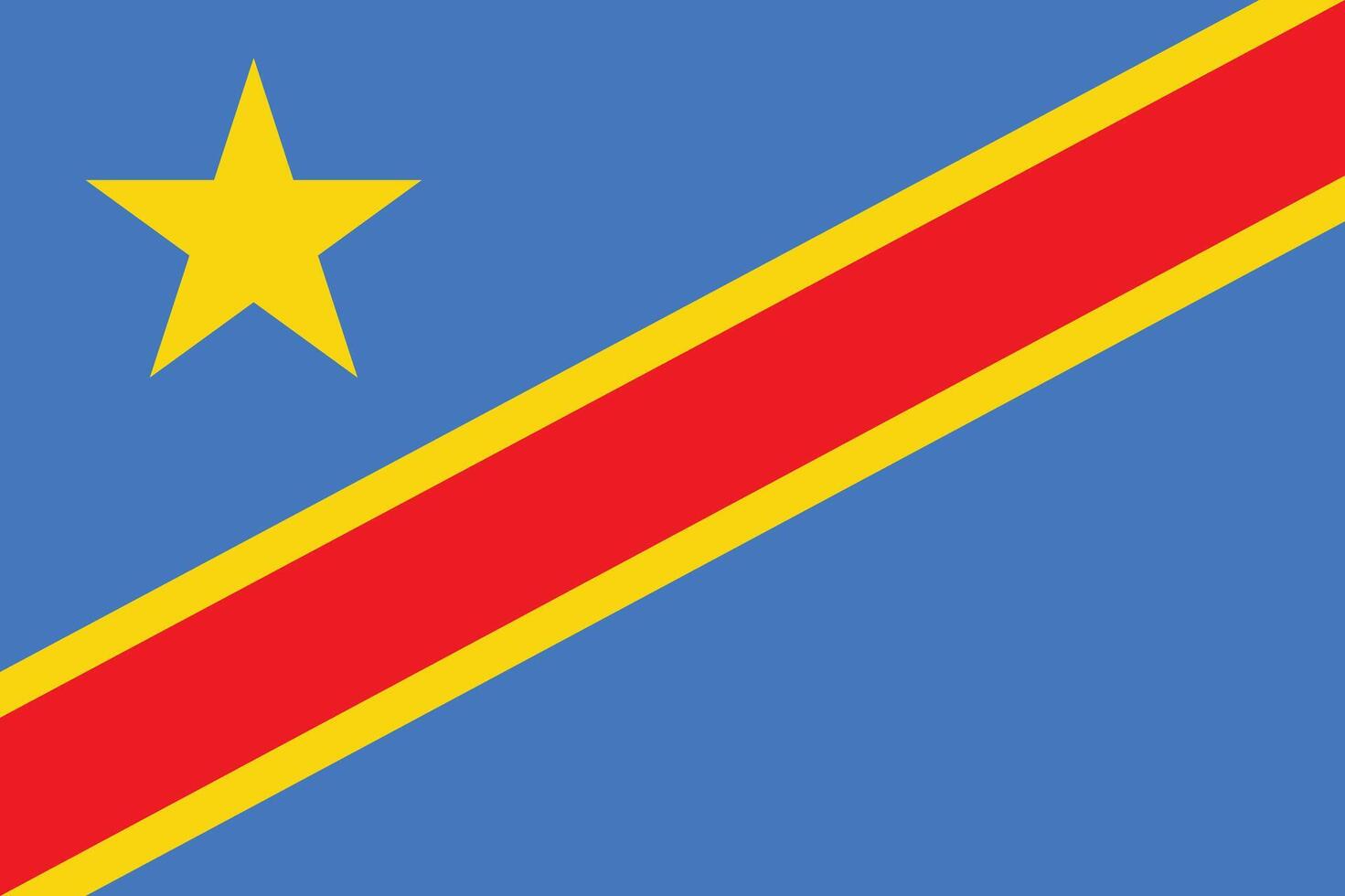 Flat Illustration of the Democratic Republic of Congo flag. Democratic Republic of Congo national flag design. vector