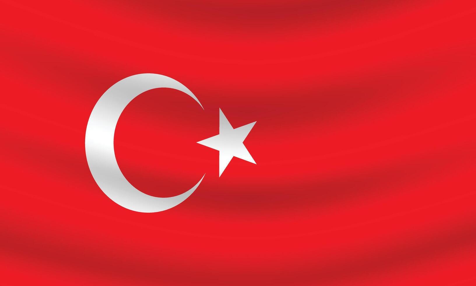 Flat Illustration of Turkey flag. Turkey national flag design. Turkey wave flag. vector