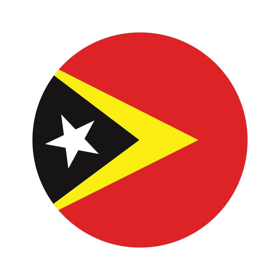 East Timor national flag vector icon design. East Timor circle flag. Round of East Timor flag.