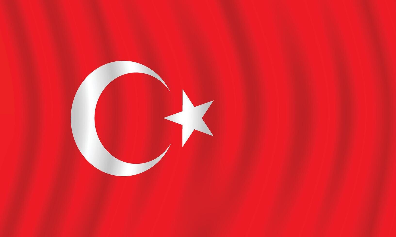 Flat Illustration of Turkey flag. Turkey national flag design. Turkey wave flag. vector
