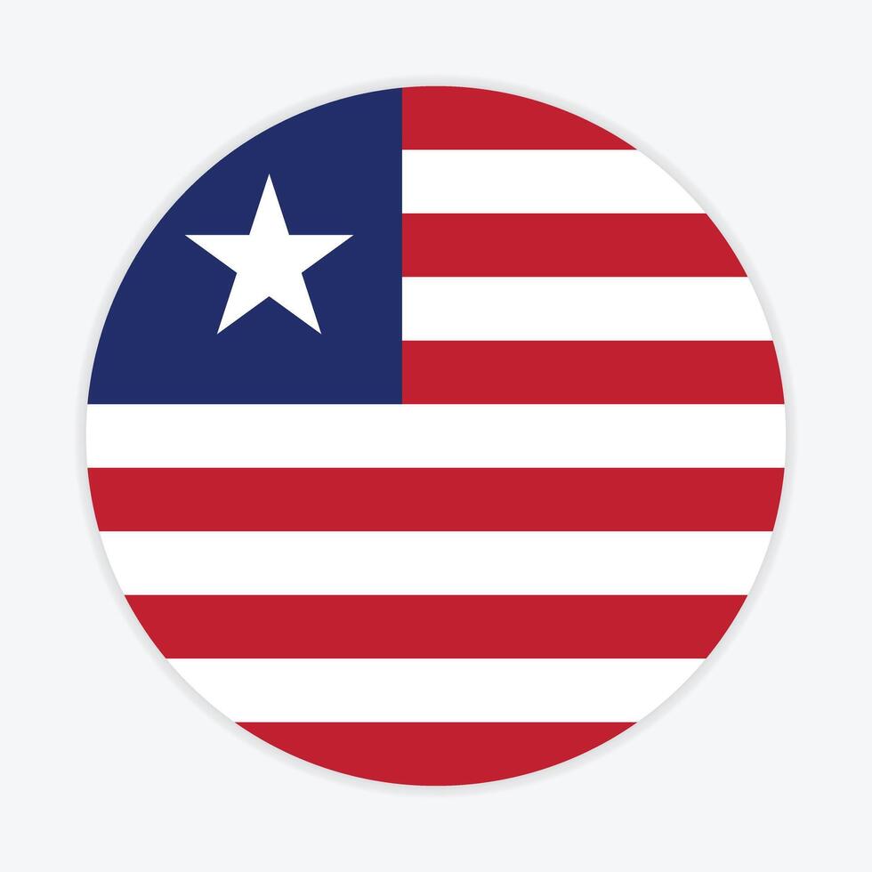 Liberia national flag vector icon design. Liberia circle flag. Round of Liberia flag.