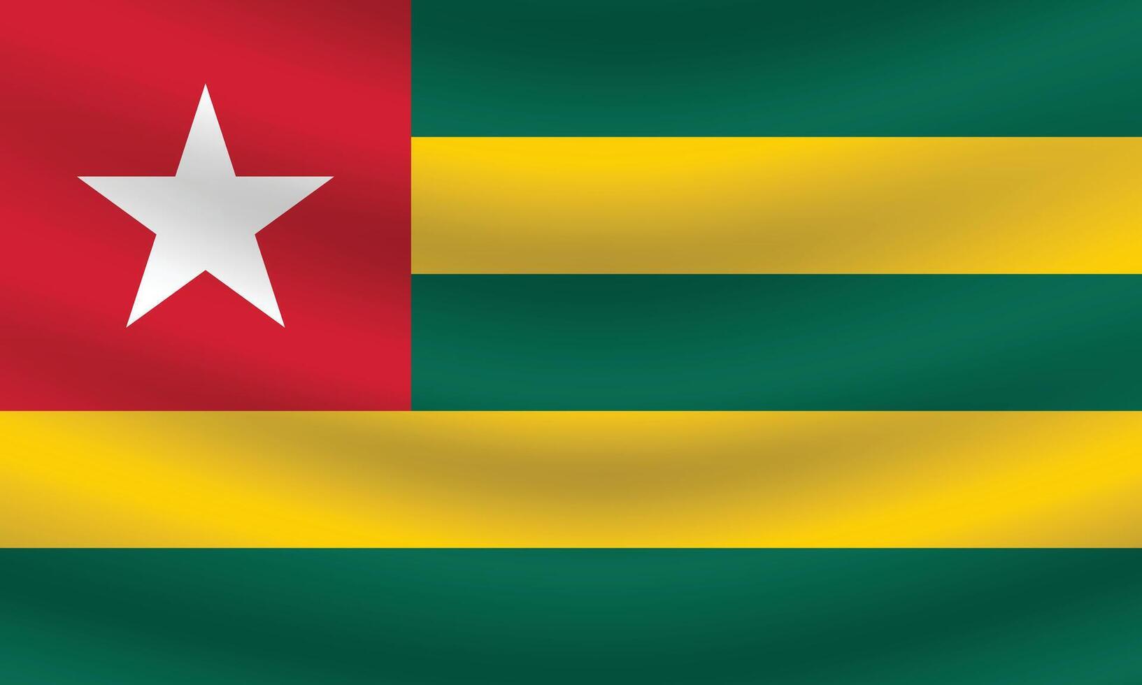 Flat Illustration of the Togo national flag. Togo flag design. Togo Wave flag. vector