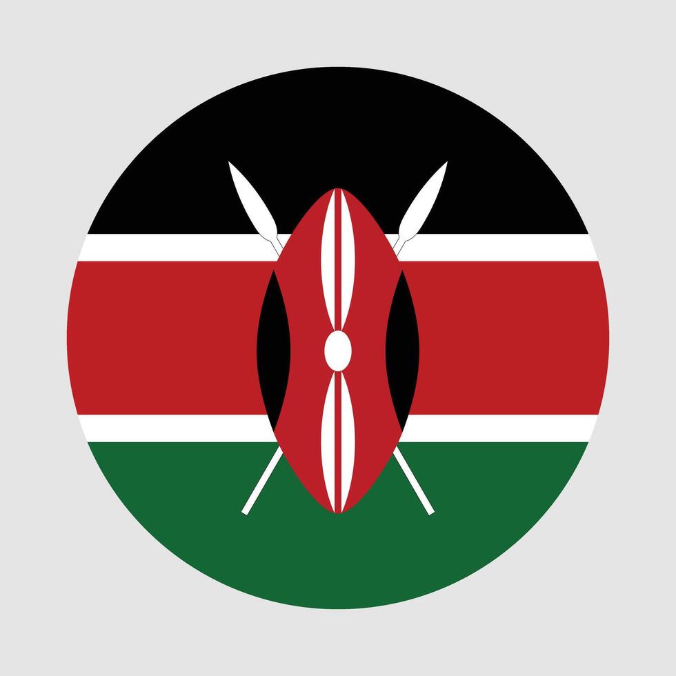 Kenya national flag vector icon design. Kenya circle flag. Round of Kenya flag.