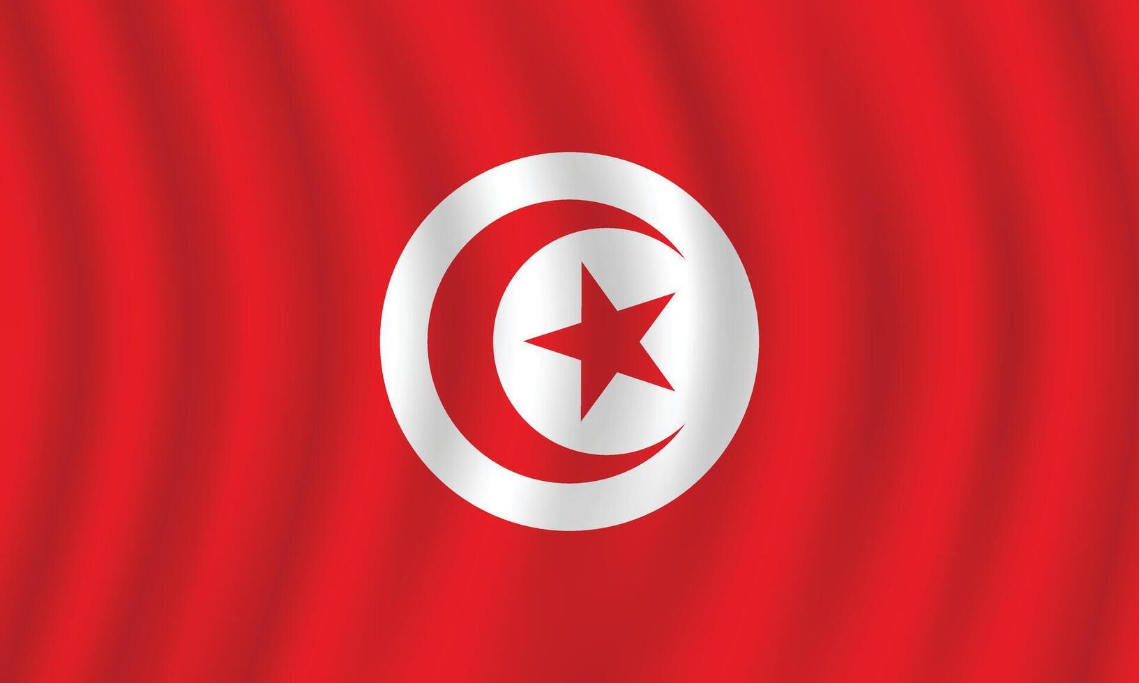 Flat Illustration of Tunisia national flag. Tunisia flag design. Tunisia Wave flag. vector