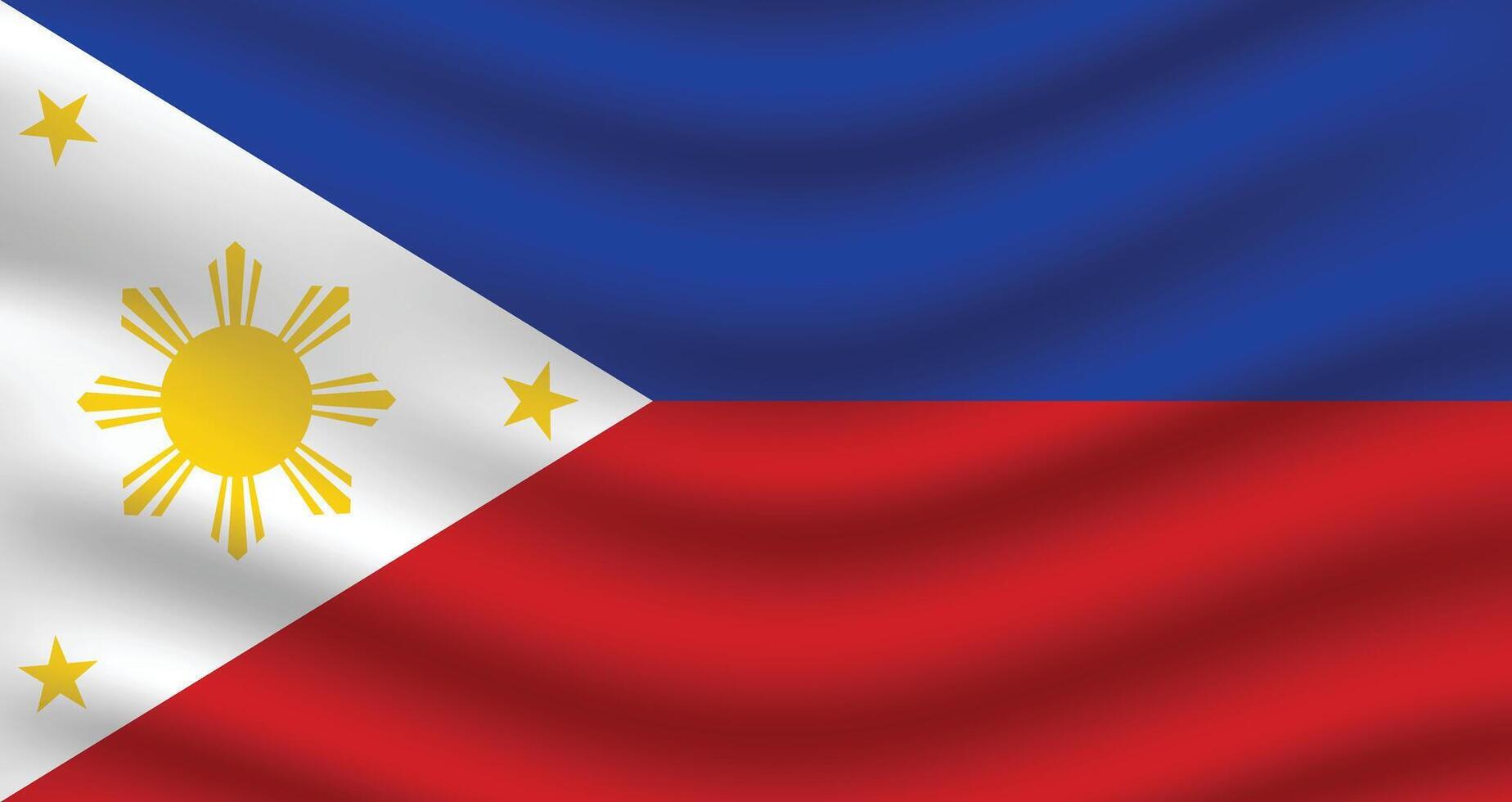 Flat Illustration of the Philippines flag. Philippines national flag design. Philippines wave flag. vector