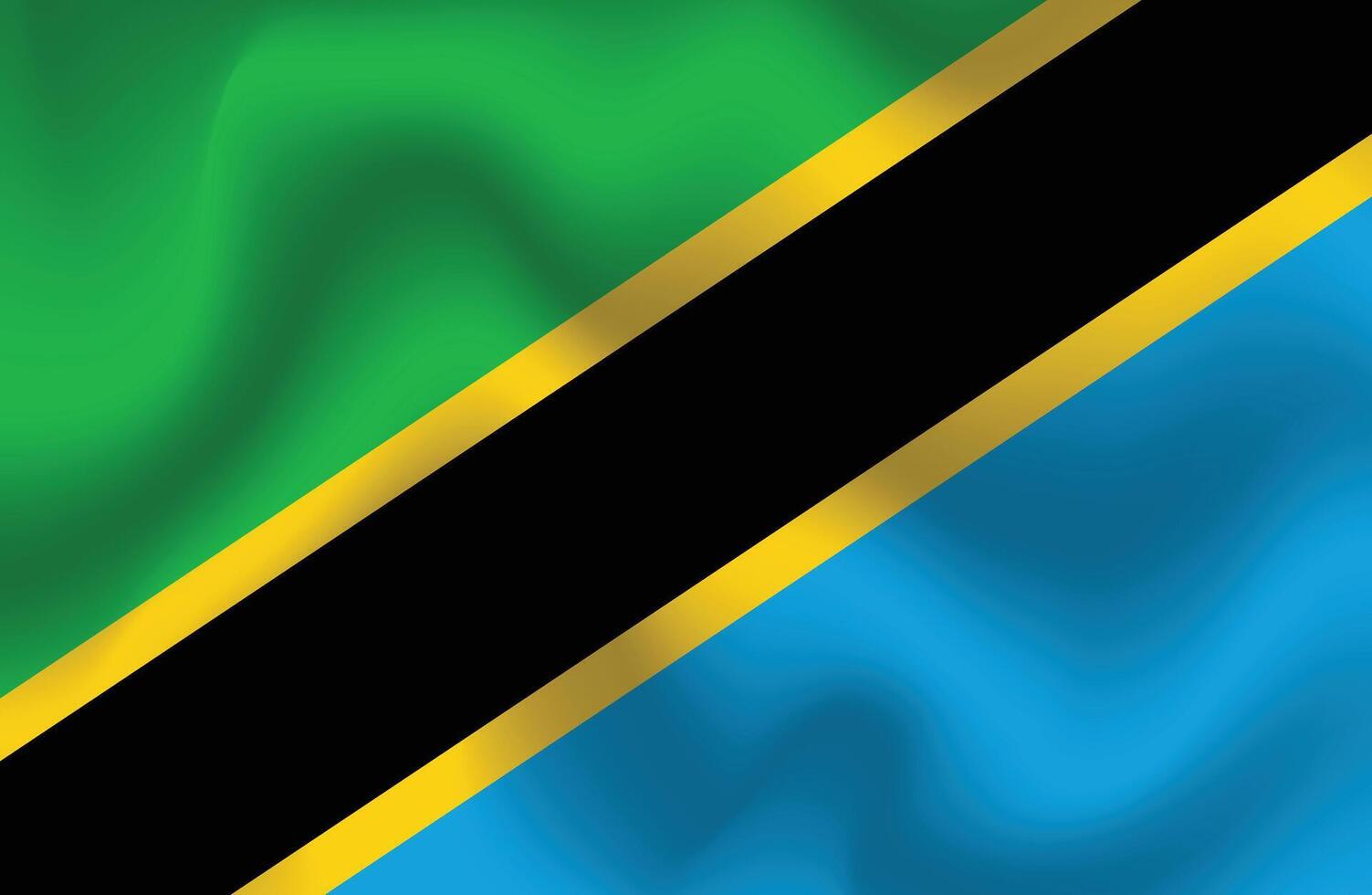 Flat Illustration of Tanzania national flag. Tanzania flag design. Tanzania Wave flag. vector