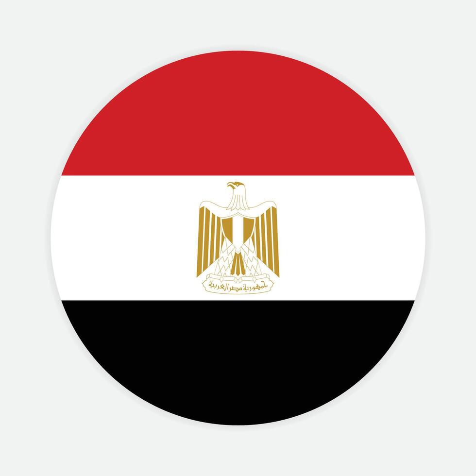 Egypt national flag vector icon design. Egypt circle flag. Round of Egypt flag