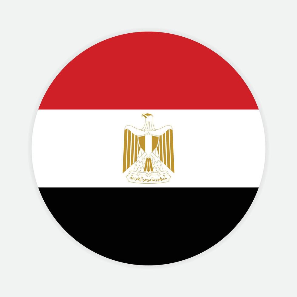 Egypt national flag vector icon design. Egypt circle flag. Round of Egypt flag